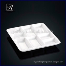 2015 pretty design porcelain 3 parts compartment saucer dish